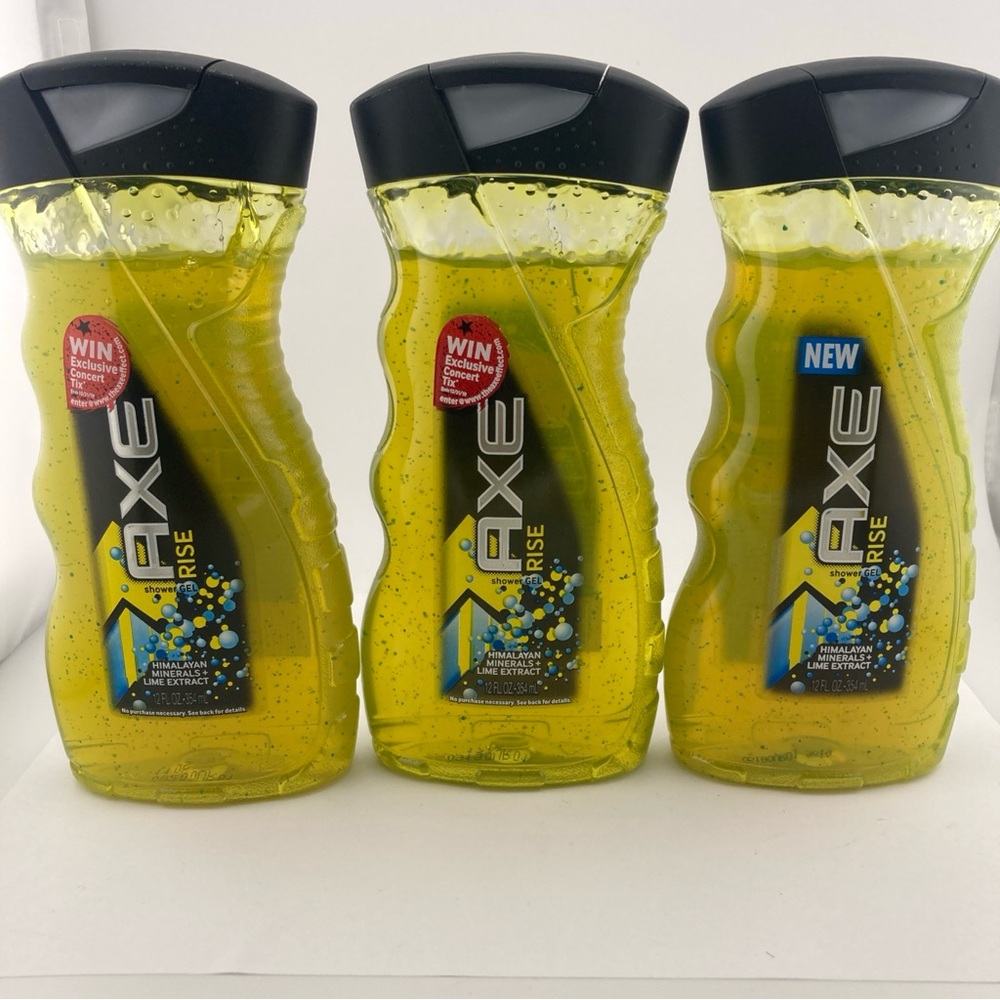 3) Axe Rise Shower Gel Himalayan Minerals Lime Extract 12oz DISCONTINUED